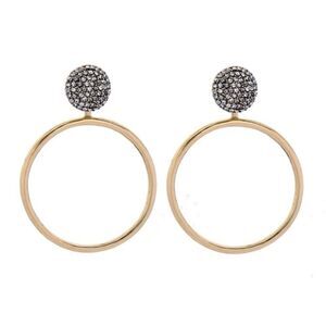 Circle Geometric Crystal 2 & 1 Versatile Vintage Gold Statement Dangle Earrings